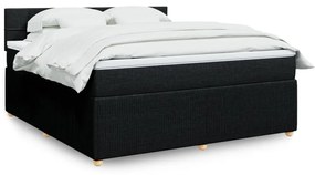 3287537 vidaXL Pat box spring cu saltea, negru, 180x200 cm, catifea