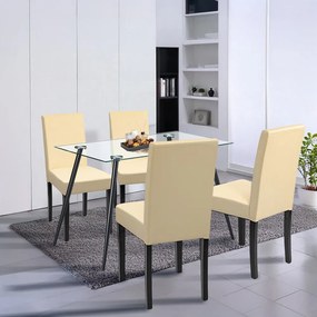 Set de masă Alen 4+1 negru-bej