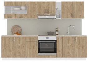 Set haaus V21, Lemn Natural/Alb, Blat Thermo 28 mm, L 280 cm