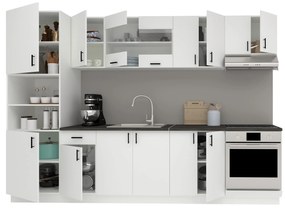 Set Bucatarie Karo V27, Alb, Blat Thermo 28 mm, L 300 cm