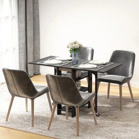 HOMCOM Masă pentru bucătărie masă de dining pliabilă detașabilă 3 etajere 2 blaturi rabatabile design modern 120 x 60 x 75 cm negru | Aosom Romania