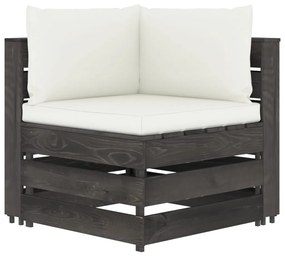 3068110 vidaXL Canapea de colț modulară cu perne, gri, lemn impregnat