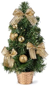 Brăduleţ de Crăciun decorat, 30 cm, auriu
