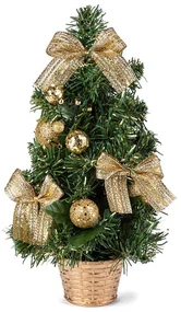 Brăduleţ de Crăciun decorat, 30 cm, auriu