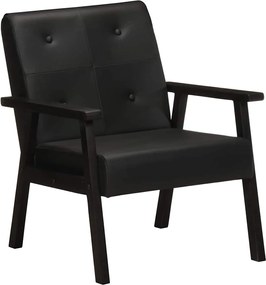 vidaXL Fotoliu, negru, piele naturală