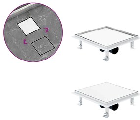 vidaXL Rigolă de duș capac plat gresie 2-în-1 28x28 cm oțel inoxidabil