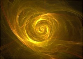 Tabloul cu spirala abstractă în galben (70x50 cm)