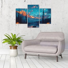 Tablou - Camping în munți (90x60 cm)