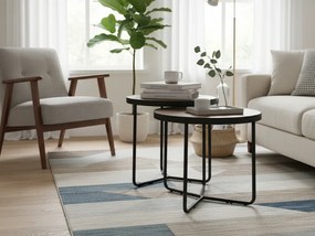 Mese de colt PENELOPE set 2 buc Ø 50 cm, decor nuc