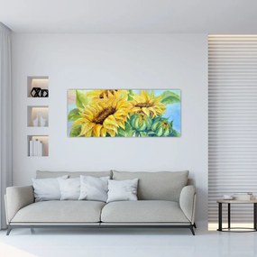 Tablou - Floarea soarelui înflorită (120x50 cm)