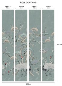 Tapet Kyoto Blossom, Mist Blue Wall, 1838 Wallcoverings, 6.53mp / rola