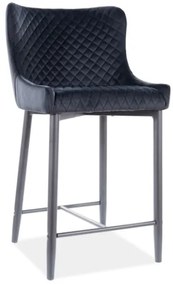 Scaun de bar tapitat Colin B Velvet H2 Negru - h88 cm