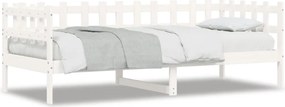 vidaXL Pat de zi fără saltea, alb, 80x200 cm, lemn masiv pin