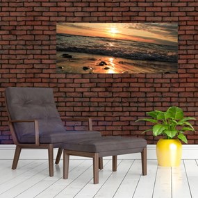 Tablou - Apus de soare, ocean (120x50 cm)