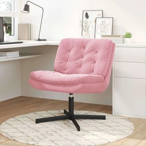 vidaXL Scaun Relaxant Rotativ cu pernă Roz 63 x 75 x 76 cm Catifea