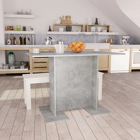 800247 vidaXL Masă de bucătărie, gri beton, 110x60x75 cm, lemn prelucrat