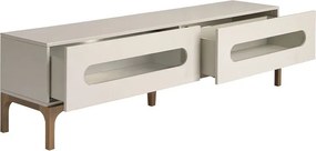 Comoda TV design modern cu iluminare interioara Gray and Walnut