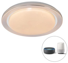 Plafoniera inteligentă albă 48 cm cu LED și dimmer RGB - Jochem