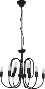 Candelabru din metal, negru, cu 12 brațe, 46 x 54 cm, „Cayeux”