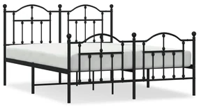 353458 vidaXL Cadru pat metalic cu tăblie de cap/picioare, negru, 140x200 cm