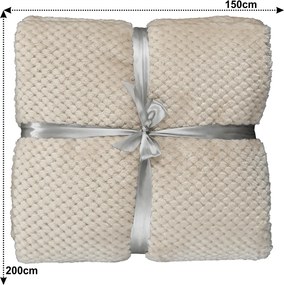 Pătură cu două feţe, bej-gri, 150x200, DEFANA TYP 2