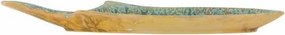 Platou de servire în formă de pește din ceramică, L42×H3,5×W13 cm, verde, „Hadden"