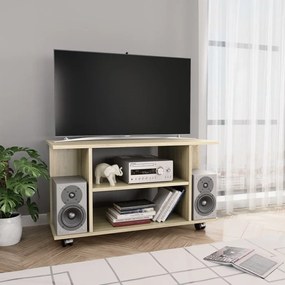Comoda TV cu rotile, stejar Sonoma, 80 x 40 x 40 cm, PAL 1, Stejar sonoma