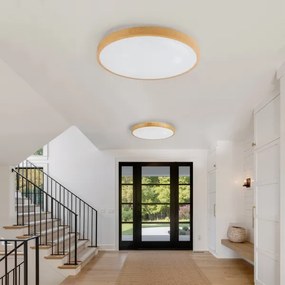 Corp de iluminat LED dimabil Brilagi-LED GLASS POOL DOUBLE, 80W, 230V, 60 cm, finisaj decor lemn + telecomandă