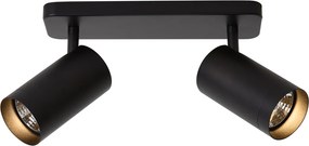 Plafonieră modernă neagră cu 2 lumini GU10 70mm - Jeana Luxe