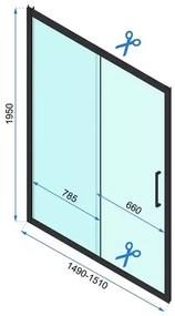 Usa de nisa culisanta Rea Rapid Slide 150 cm sticla 6 mm auriu