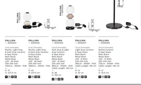 Lustra LED suspendata decorativa ceramica mocha, gri, alb, PALLINA 5L