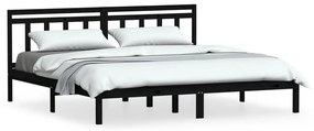 3100603 vidaXL Cadru de pat, negru, 160x200 cm, lemn masiv de pin
