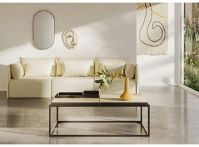 Măsuță de cafea negru-natural cu blat cu aspect de lemn de stejar 75x120 cm Douro – TemaHome