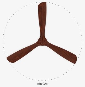 Ventilator de tavan FARO 33464DC LANTAU XL maro/crom d. 168 cm + telecomandă