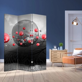 Paravan - Bile abstracte roșii (126x170 cm)