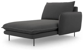 Șezlong divan cu cotieră pe partea dreaptă Cosmopolitan Design Vienna, gri închis