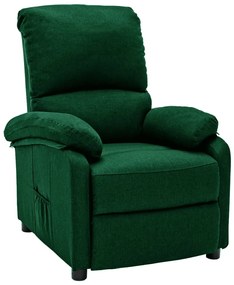 324075 vidaXL Fotoliu rabatabil, verde închis, material textil