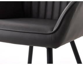 Set de scaune de sufragerie gri închis cu cotiere 2 buc. tapițat Nolan Stripe – Unique Furniture