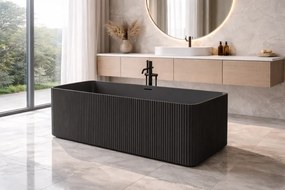 Cada acril freestanding Linea Pure, Negru, 170 cm, 5040