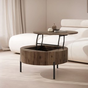 Mazzoni FRIDA Nuc Elegant – MĂSUȚĂ DE CAFEA MODERNĂ CU BLAT RABATABIL ȘI SPAȚIU DE DEPOZITARE