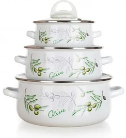 Banquet Set de 6 piese de vase smălțuite Olives
