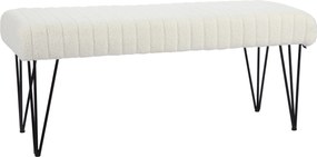 HOMCOM Bancă pentru Pat Modernă cu Picioare în Formă de Furcă, 118,5x46x49,5 cm, Alb Crem | Aosom Romania