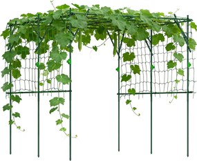 Outsunny Grilaj din oțel de introdus rezistent la rugină suport pentru plante cățărătoare spalier 223 x 223 x 223 cm arcadă pentru trandafiri Verde | Aosom Romania