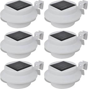 vidaXL Lampă solară pentru exterior 6 pcs Lumină pentru gard Albă
