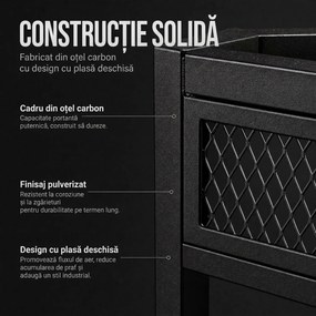 HOMCOM Suport de perete pentru vin cu LED, stil industrial, metal negru | Aosom Romania