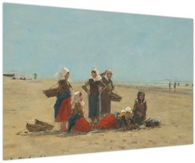 Tablou - Eugène Boudin, Women on the Beach at Berck, reproducere (90x60 cm)