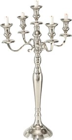 Sfesnic lumanari argintiu, din aluminiu, 78 cm, Victoria