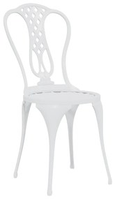 Set mobilier bistro, 3 piese, alb, aluminiu turnat Alb, 1