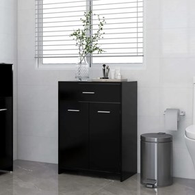 Dulap de baie, negru, 60 x 33 x 80 cm, PAL Negru, 1
