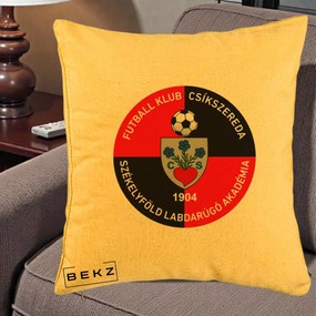 Perna Personalizata FK Csikszereda 1904 Fotbal, 40x40 cm, Galben, Husa Detasabila, Perna Inclusa, BEKZ®